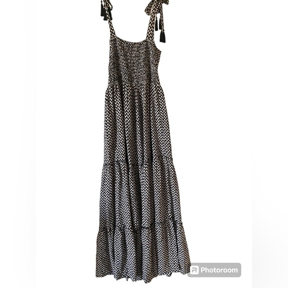 Anthropologie Beachgold Womens Size Small Tiered Maxi Dress Tassels - Picture 4 of 7